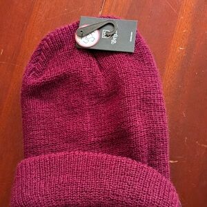Brixton Maroon Knit Cuffed Beanie